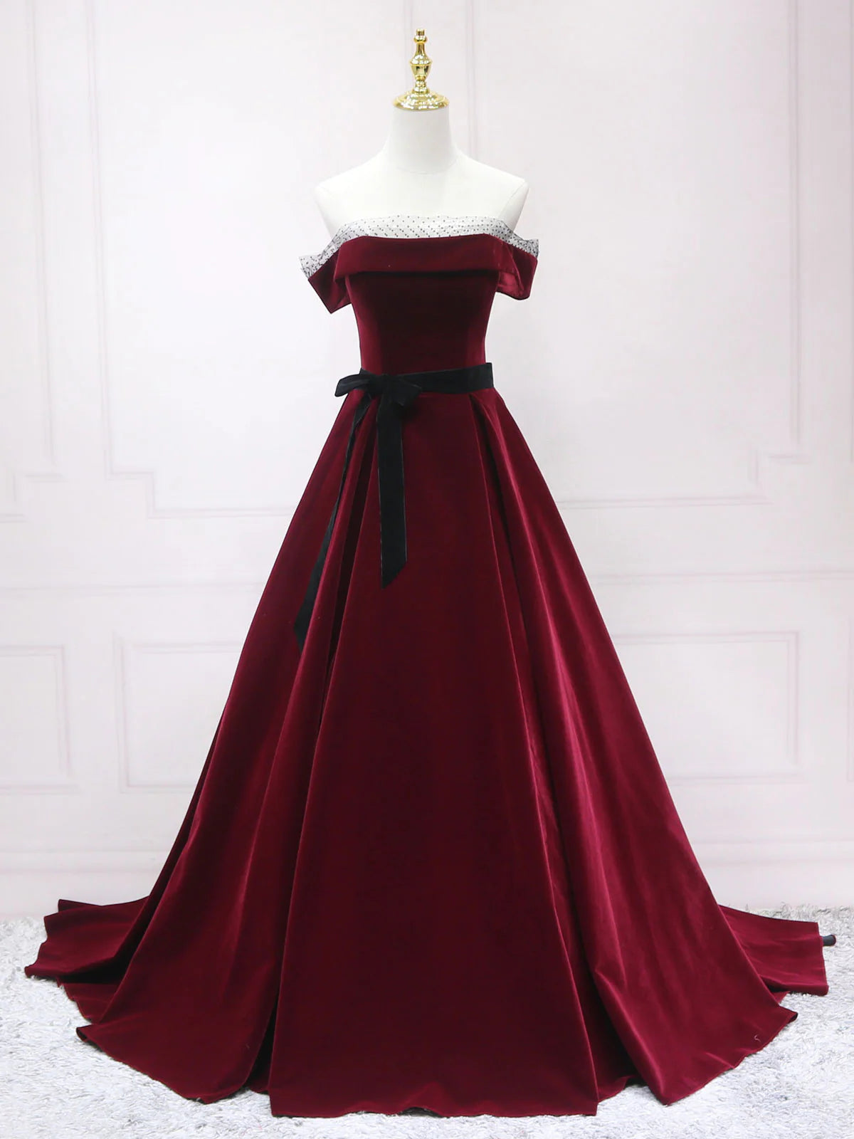 Wholesale A-Line Velvet Long Prom Dresses Velvet Long Formal Dresses gowns evening dresses